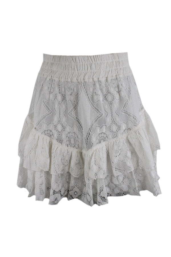 Amaya witte strokenrok in kantlook.