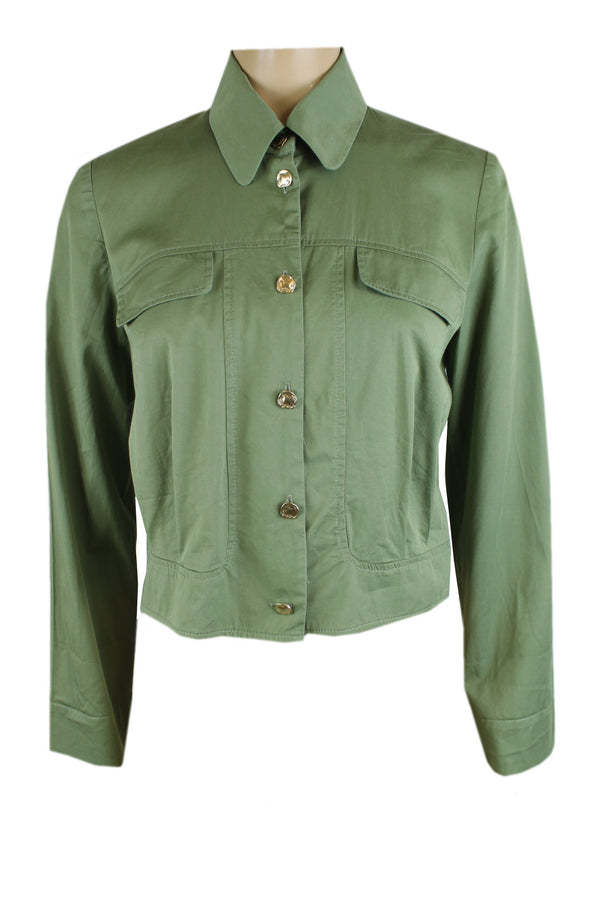Caroline Biss blouse-jasje met goudkleurige knopen.