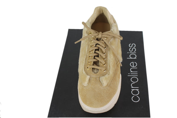 Caroline Biss sneaker Elody met bontlook.