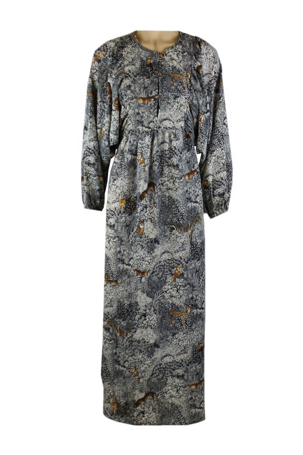 Summum maxi jurk met print en vleermuismouwen.