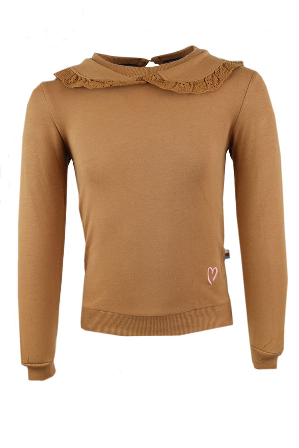 Girls Lillo Pippo shirt met een sierkraag.