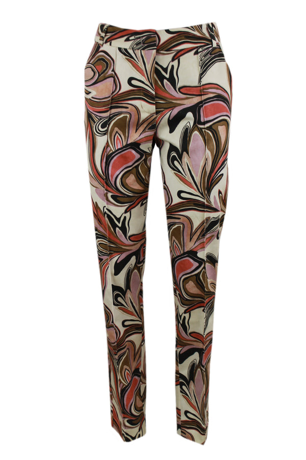 Summum broek multicolour met tapse pijpen.