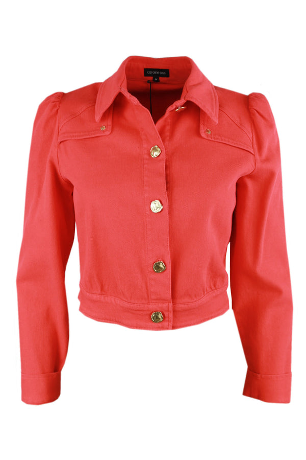 Caroline biss jasje verkrijgbaar in de kleuren rood en camel.