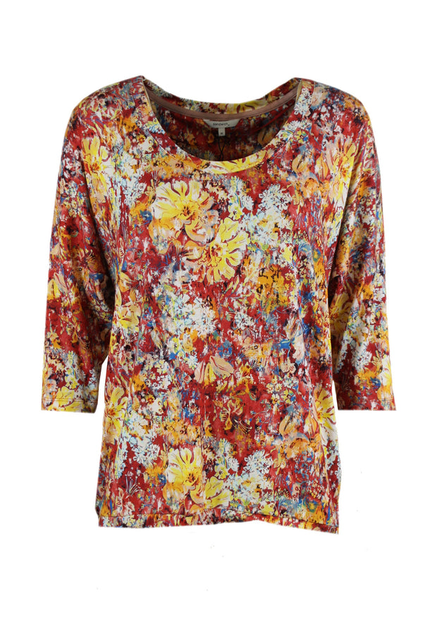 Sandwich shirt in zomerse bloemenprint.