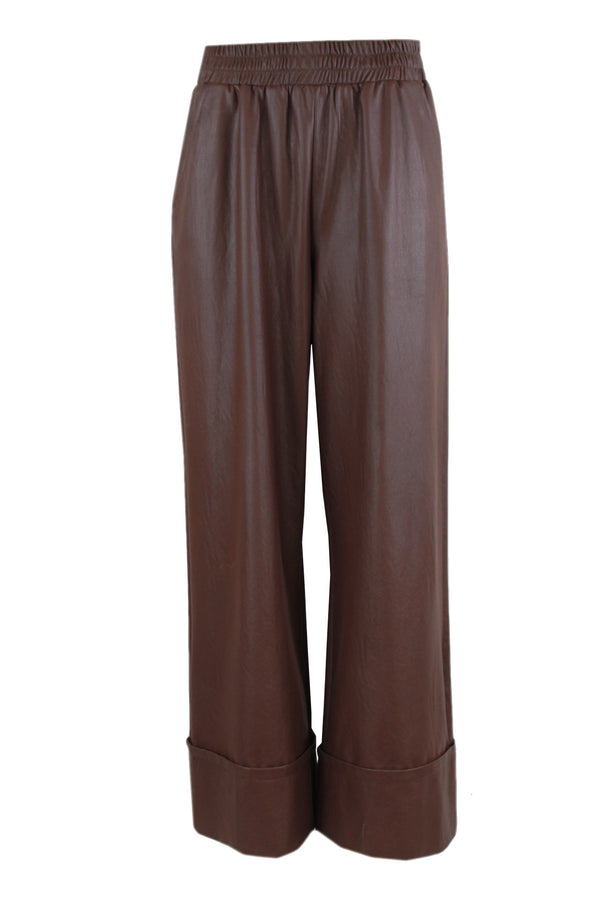 Caroline Biss leatherlook broek verkrijgbaar in bruin en zwart.