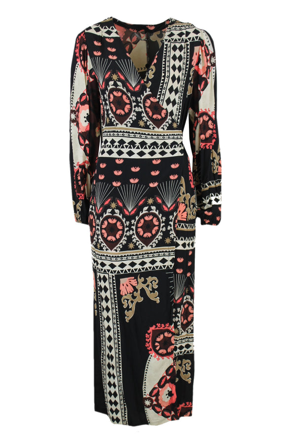 Summum overslag maxi-jurk Black.
