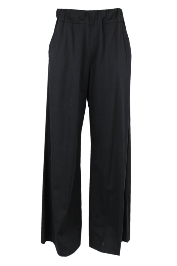 Caroline Biss zwarte broek met  een elastische taille.