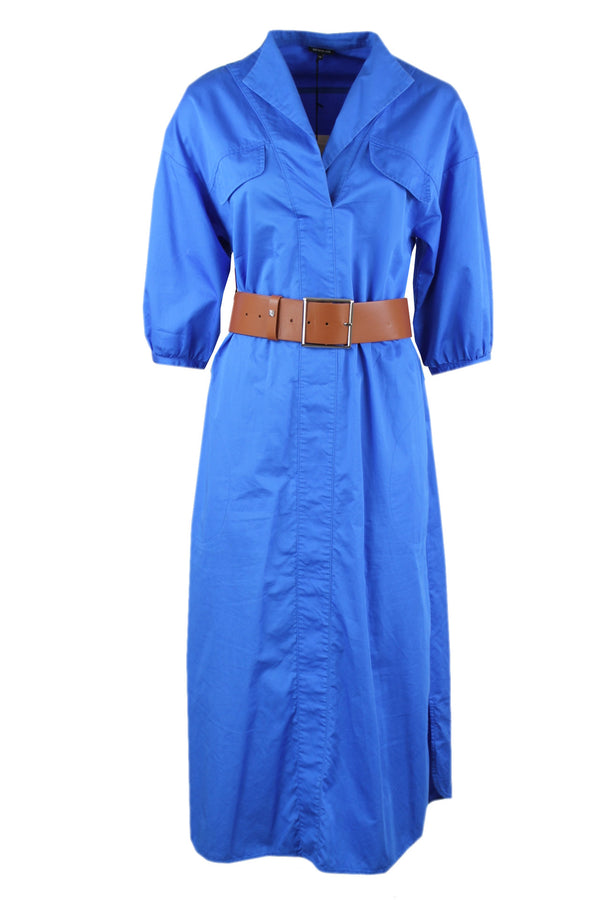 Caroline Biss jurk van 100% katoen, verkrijgbaar in de kleuren blauw en lemon.