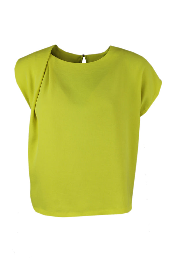 Caroline Biss blouse verkrijgbaar in de kleuren lime en wit.