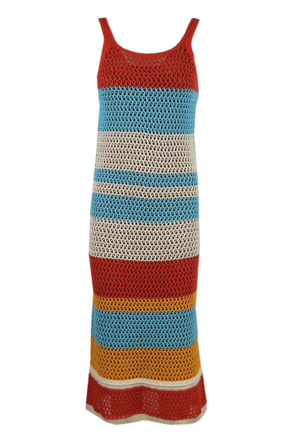 Caroline Biss multi-colour maxi-jurk.