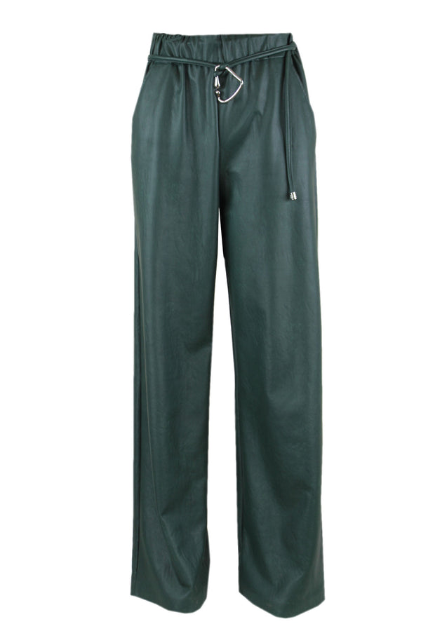 Caroline Biss leatherlook broek met een elastische taille.