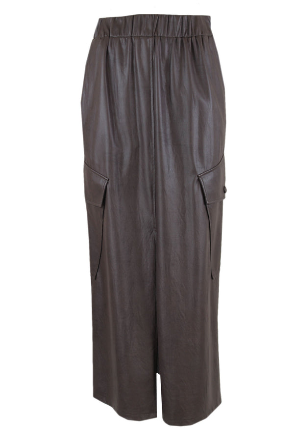 Caroline Biss leatherlook rok met een elastische taille.