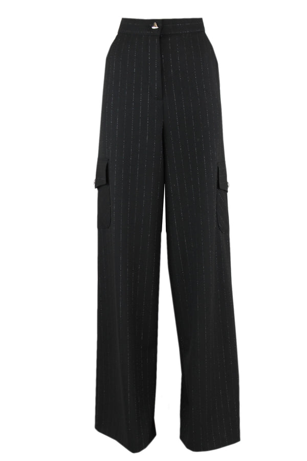 Caroline Biss broek met zilverkleurige details.