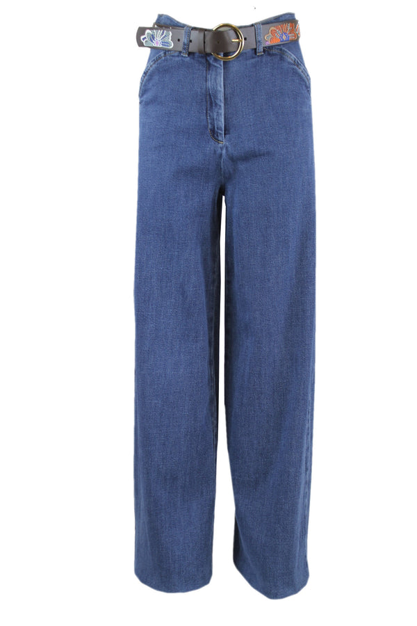 Caroline Biss denim met zeer ruime rechte pijp.