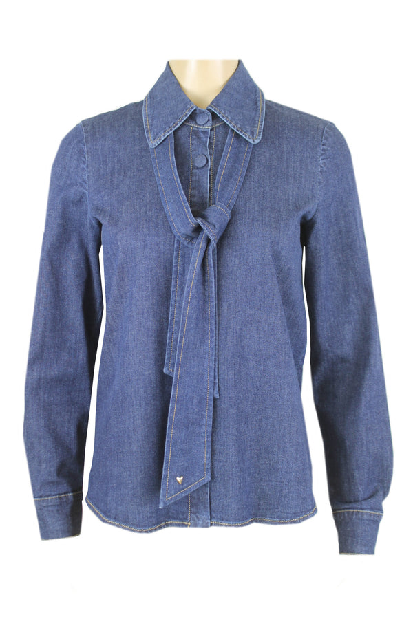 Caroline Biss denim blouse.