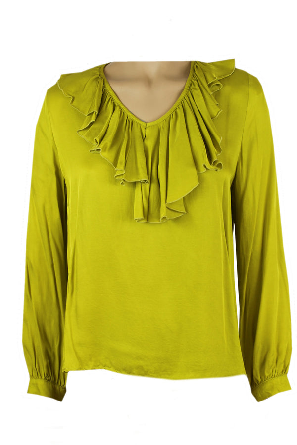 Caroline Biss luxe blouse verkrijgbaar in limoen en lichtblauw.