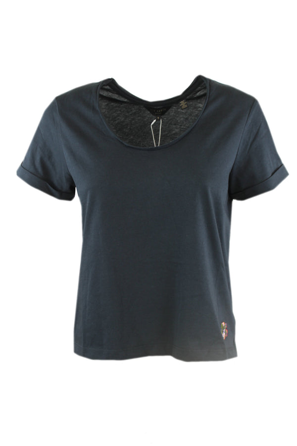 Ted Baker Scoop neck easy fit tee black.