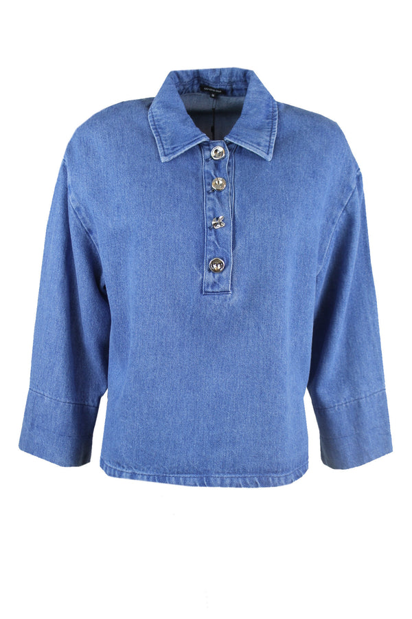 Caroline Biss denim blouse.