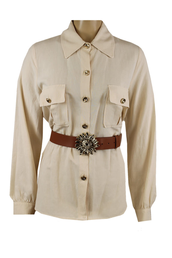 Caroline Biss blouse van viscose/linnen mix.