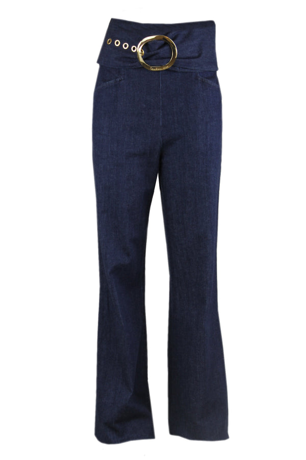 Caroline Biss jeans met een brede band om de taille.