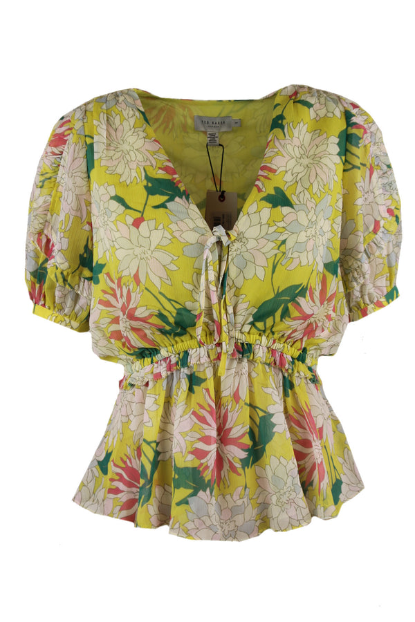 Ted Baker Puff sleeve top with ruffle blouse.