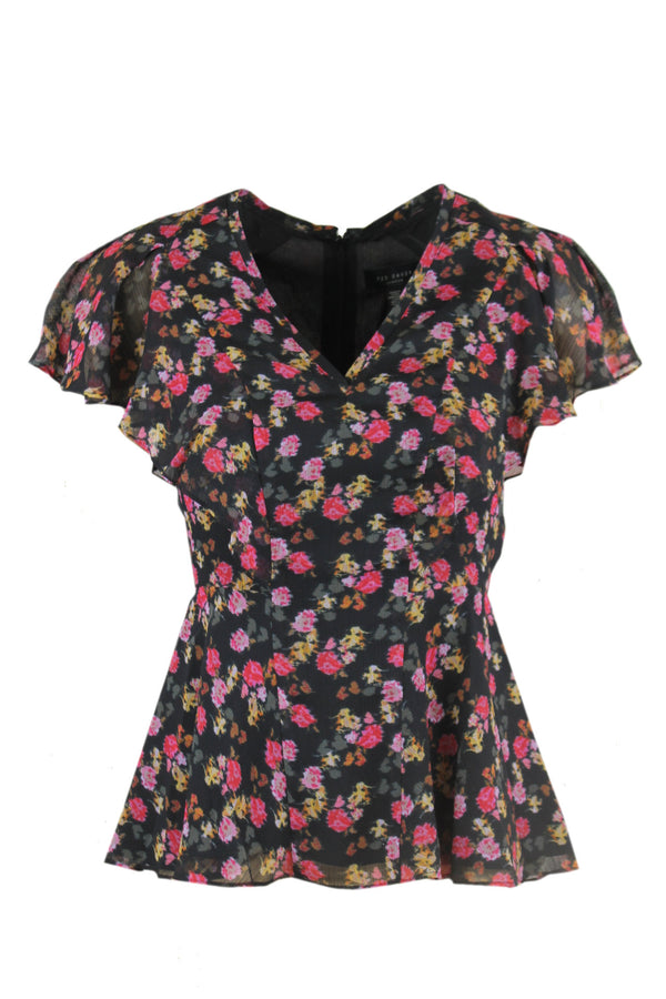 Ted Baker Angel sleeve peplum top.