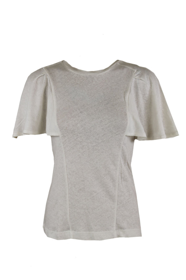 Ted  Baker white angle sleeve linen tee.