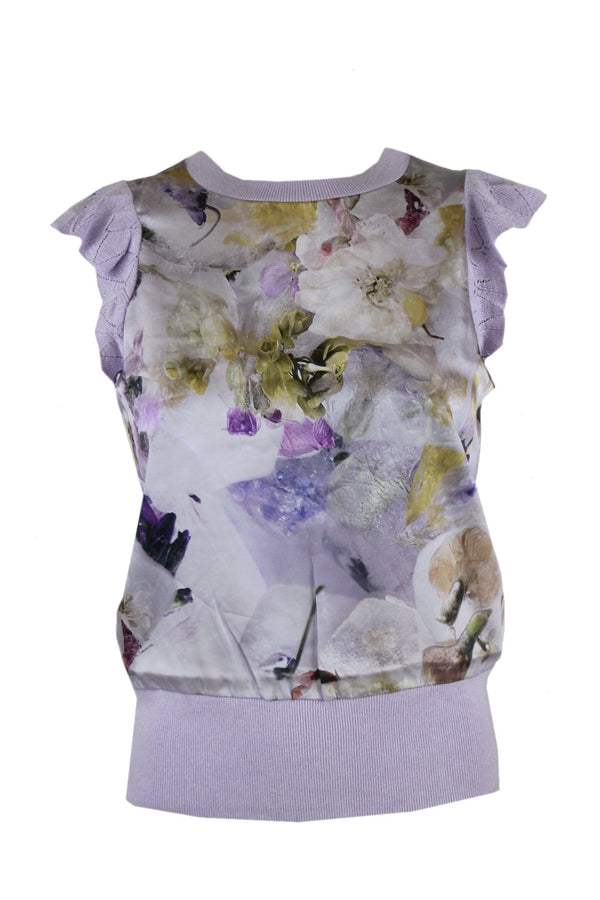 Ted Baker Scallop trim woven front blouse.