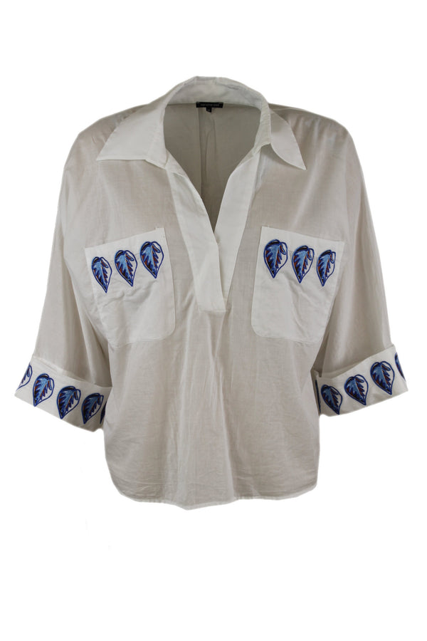 Caroline Biss witte blouse van 100% katoen.