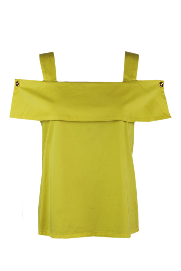 Caroline Biss blouse met brede schouderbandjes.