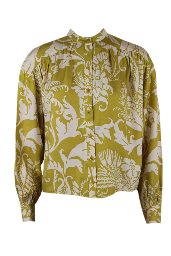 Ted Baker Gathered yoke detail yellow blouse.