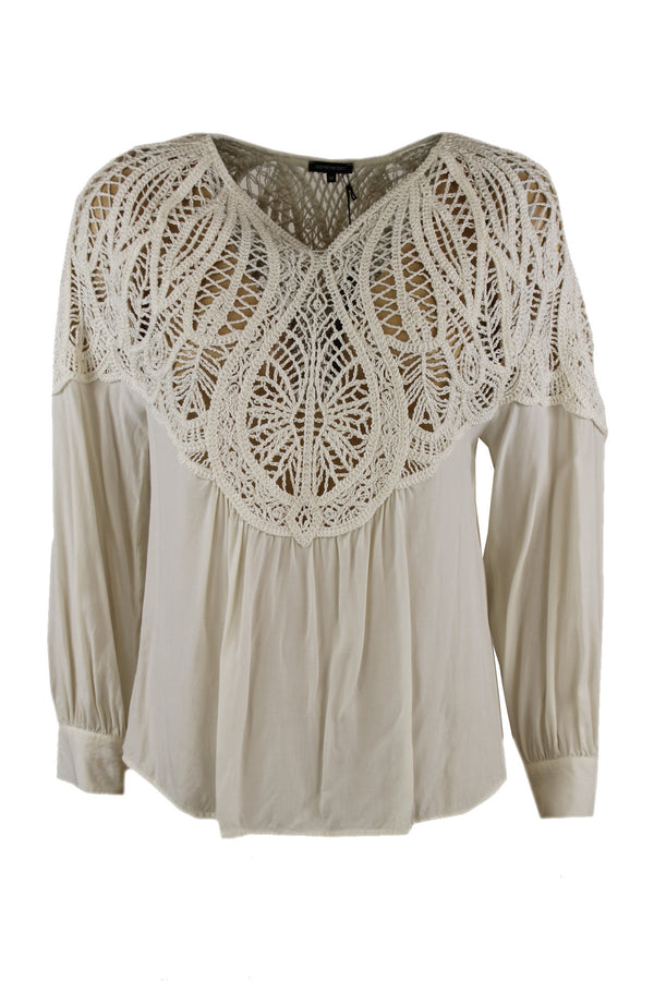 Caroline Biss blouse met een gehaakte bovenkant.