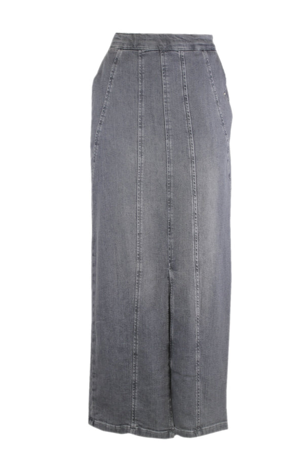 Caroline Biss grijze denim rok.