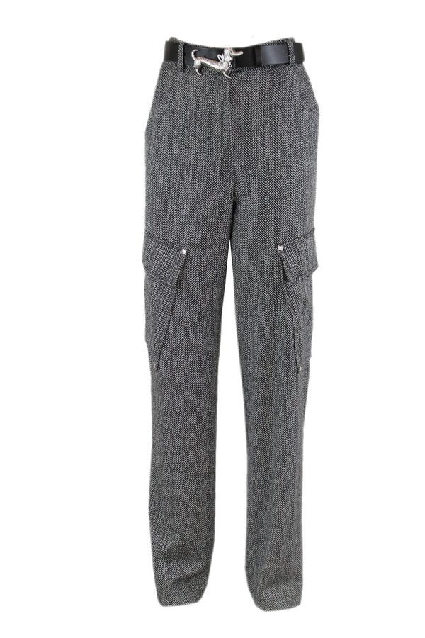 Caroline Biss broek met een elastische taille en een riem.