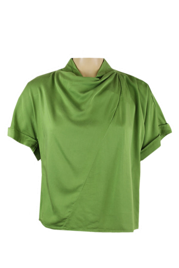 Caroline Biss blouse met een watervalhals.