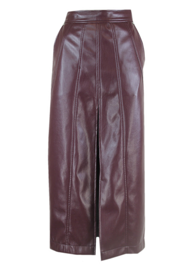 Caroline Biss leatherlook kokerrok.