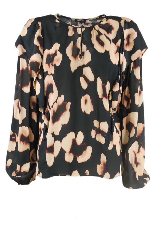Caroline Biss blouse met sierstroken.