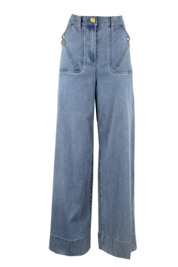 Caroline Biss denim met rechte ruime pijp.