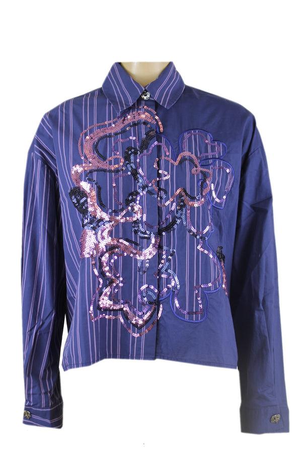 Caroline Biss blouse met pailletten van 100% katoen.