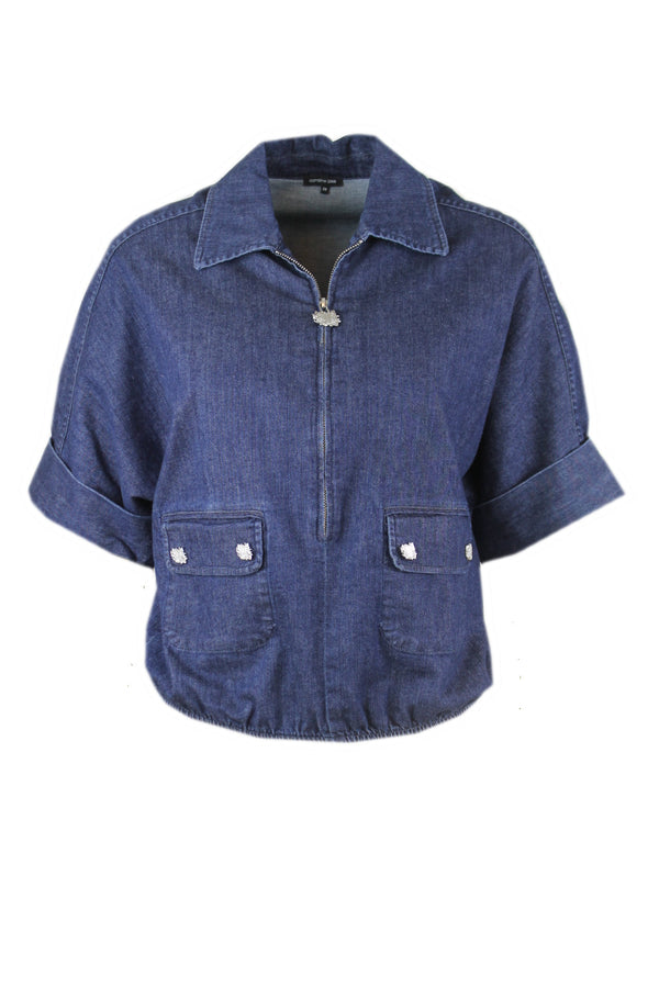 Caroline Biss denim blouse.