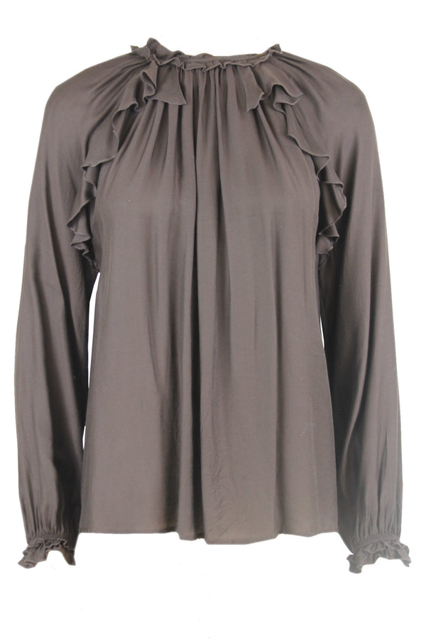 Caroline Biss blouse met diverse sierstroken.