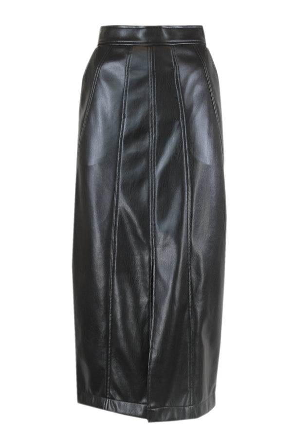 Caroline Biss leatherlook kokerrok.