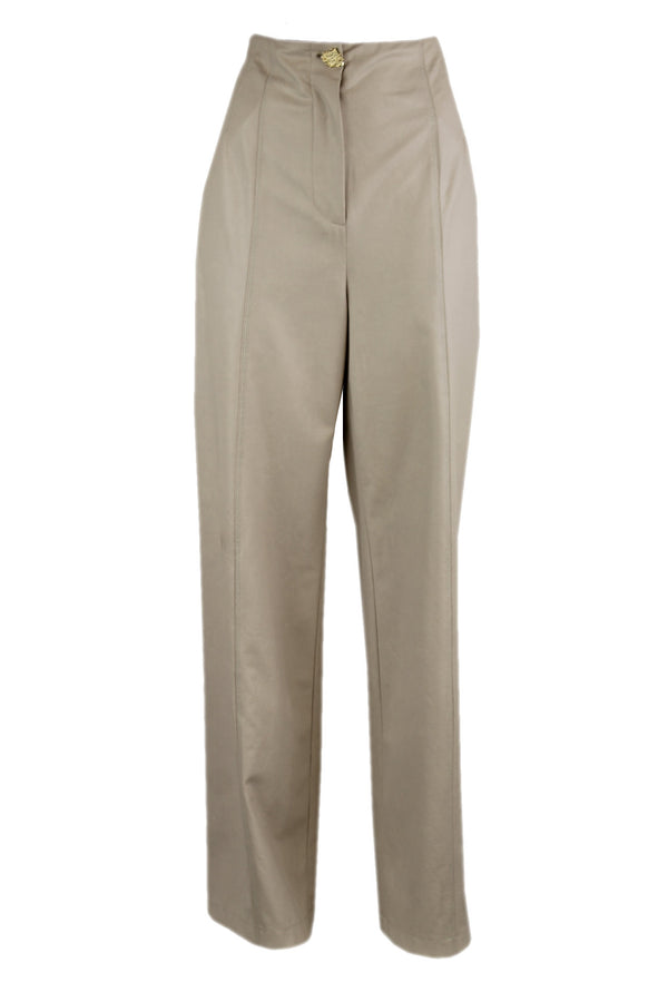 Caroline Biss leatherlook broek met doorgestikte pijpen.