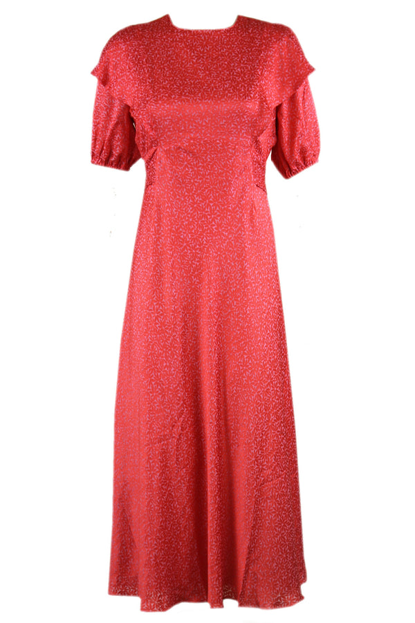 Ted Baker Puff sleeve ruffle midi dress.