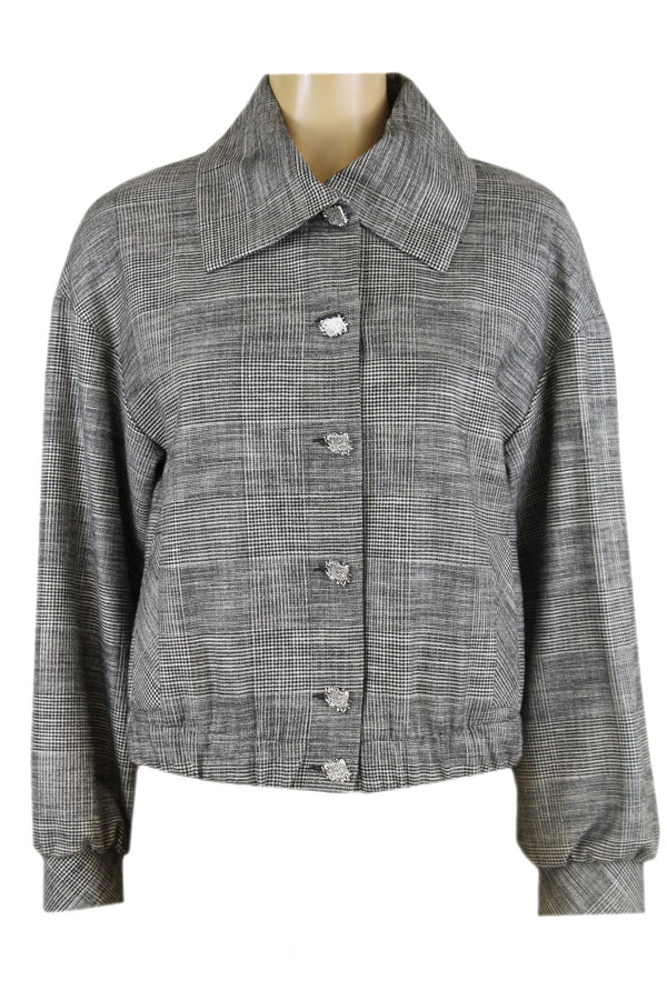 Caroline Biss korte blazer zwart/wit.