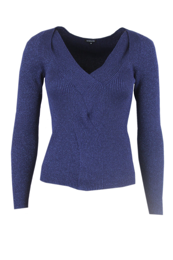 Caroline Biss donkerblauwe trui met glans.