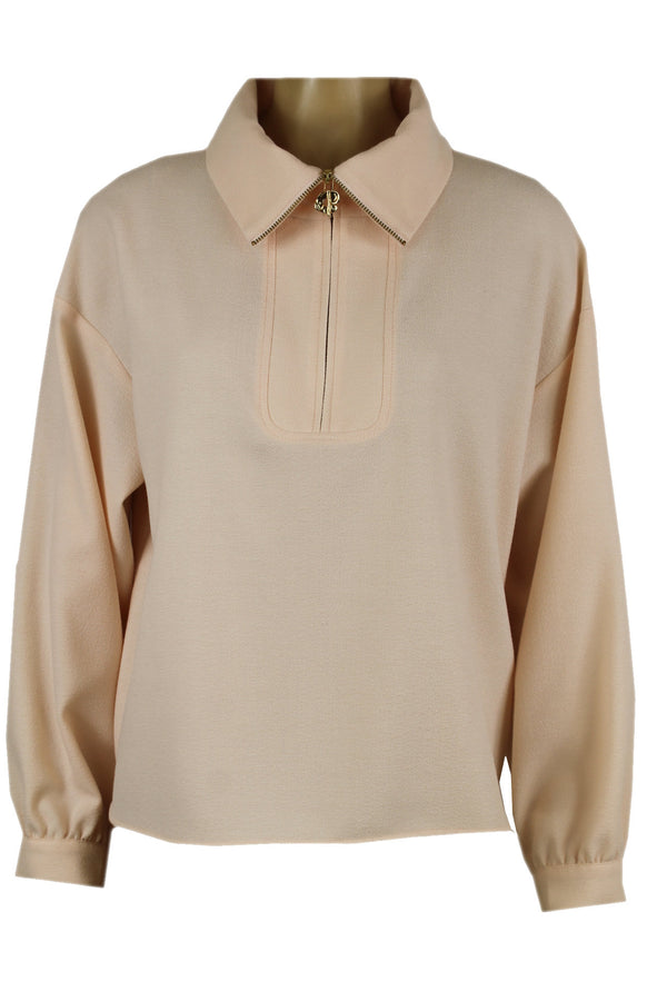 Caroline Biss blouse met een rits aan de voorkant.