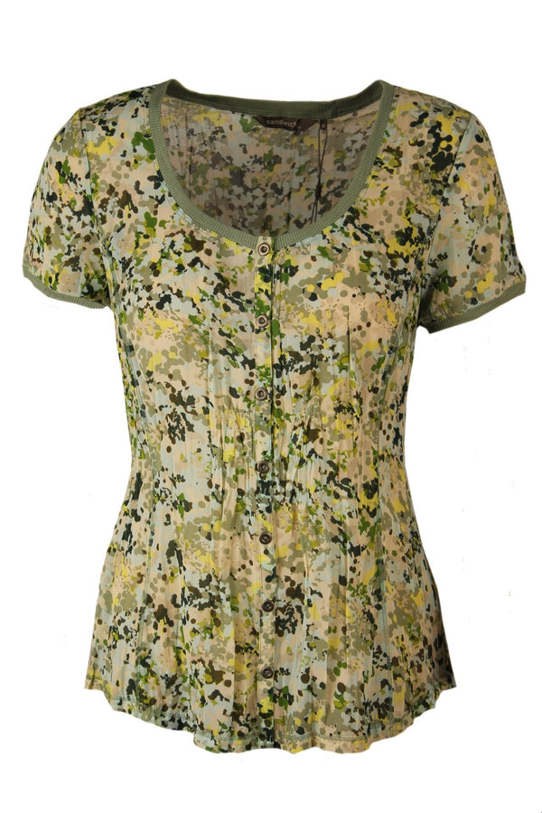 Sandwich blouse met plissé.