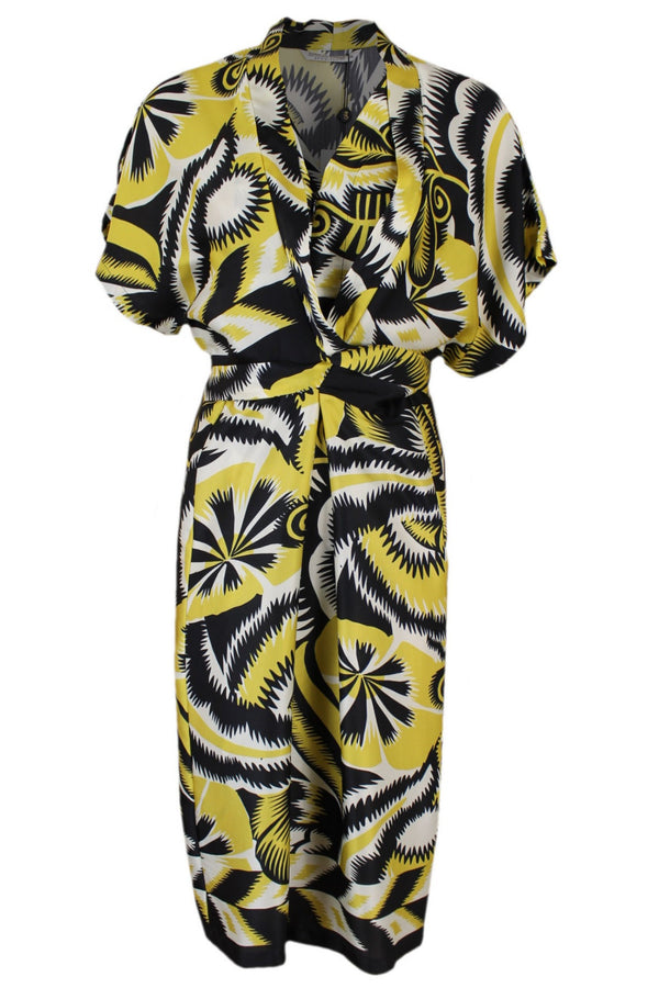 Summum multicolor jurk met strikband.