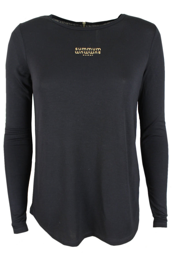 Summum zwart shirt met goudkleurige letterprint.